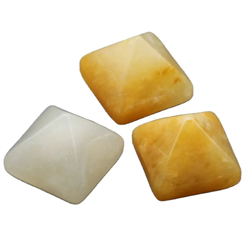 HZ Best Quality Crystals Beautiful Natural Stone Yellow Jade Healing Crystal Bulk Meditation Pyramid