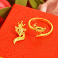 Dubai Gold Fox Set Gold-Plated Collarbone Necklace Women Brass Gold-Plated Ring Women'S Ring Jewelry