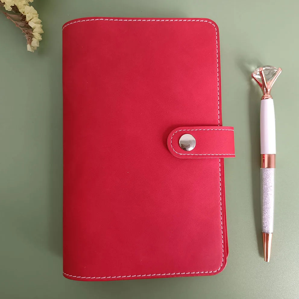 Multi-color 6-Ring Stainless Steel PU Leather Budget-Friendly Eco-Friendly Waterproof Portable A6 Binder for Travel Scrapbooking