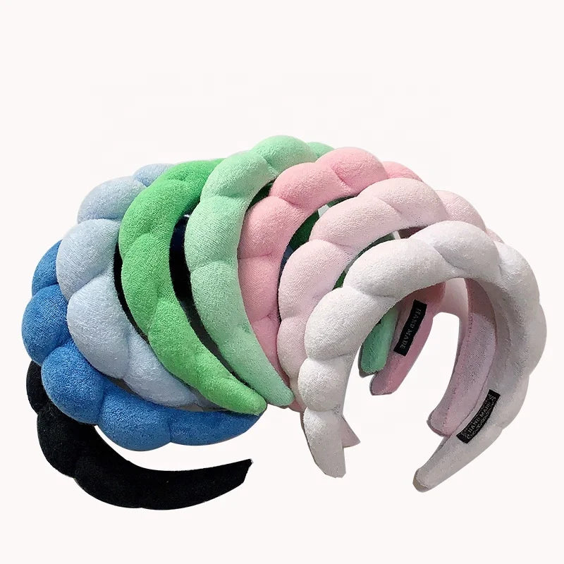 Yogo Face Wash Facial Terry Towel Spa Hairband Sleep Hair Band Velvet Puffy High Sponge Skincare Makeup Headband for Women Girls