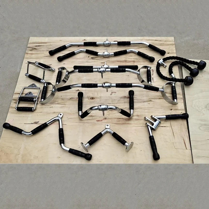 LongGlory Workout Bars Gym Handle 15 Sets Integrated Pull Back Trainer Set Gym Mag Handle Grip