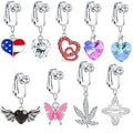 Gaby New Arrive Heart butterfly Design  Fake Belly Button Ring   Non Piercing Belly Rings Body Jewelry Wholesale
