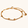 Dingran New Design Double Layer Snake Chain Bracelet Stainless Steel Waterproof Beaded Bracelets Bijoux Acier Inoxydable 2024