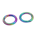 Nolvo World 12/15/20/25/32/38mm Rainbow Metal O Spring Ring Gate Ring Round Carabiner Detachable Ring Wholesale for Handbags