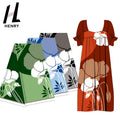 High Quality Beautiful Two-Tone Patchwork Polyester New Print Fabric for Islander Style Mumu Dress