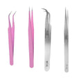 VEYES Custom Logo Professional Eyelash Extension Tweezers Pointed Stainless Steel Silicone Lash Tweezers Private Volume Beauty
