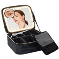 Manufacturers Custom Large Waterproof Nylon Zipper Travel Make up Hard Case Makeup Pouch Cosmetic Bag With Light up Led Mirror