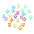 DIY Square Enamel Acrylic Alphabet Beads Jewelry Making Bulk Initials Letter Bead 7x7x7mm Hole:Approx 3.5mm 1633767