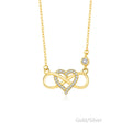 Charm Women Gift Luxury 925 Sterling Silver 18k Gold Plated Jewelry Cable Chain Cubic Zirconia Heart Pendant Necklaces