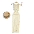 European and American Women's Summer New Sexy Hollow Out Fashion Two Piece Knitted Dress