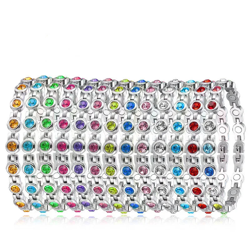 Magnetic Bracelet for Women ArthritisBracelet Pain Relief Titanium Steel Magnetic Therapy Bracelets with Gorgeous Sparkling