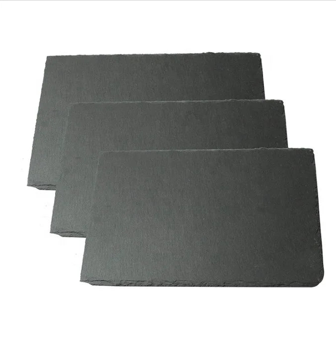Shunlei Cheap Black Slate Stone Non-Toxic Eco-Friendly Rectangle 4-6mm Thick Stocked Cheese Steak Board Single Piece Packaging