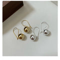 S925 Sterling Silver Glossy Big Ball Basic Hoop Earrings Simple Gorgeous Statement Earrings Women Fashion Jewelry