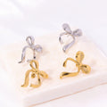 Dainty 18K Gold Plated Bow Stud Earring Stainless Steel Coquette Lovely Ribbon Everyday Earrings Jewelry Christmas Gift