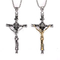 Hip Hop Religious Men Jewelry Wholesale Christian Crucifix Stainless Steel Jesus Cross Pendant Necklace Chunky Link