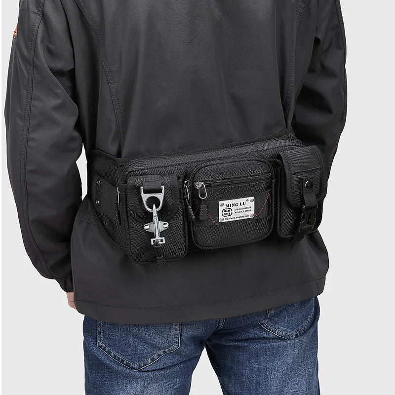Factory Wholesale Sale Men Outdoor Waterproof Fanny Pack Tool Kit Black Bum Waist Bag