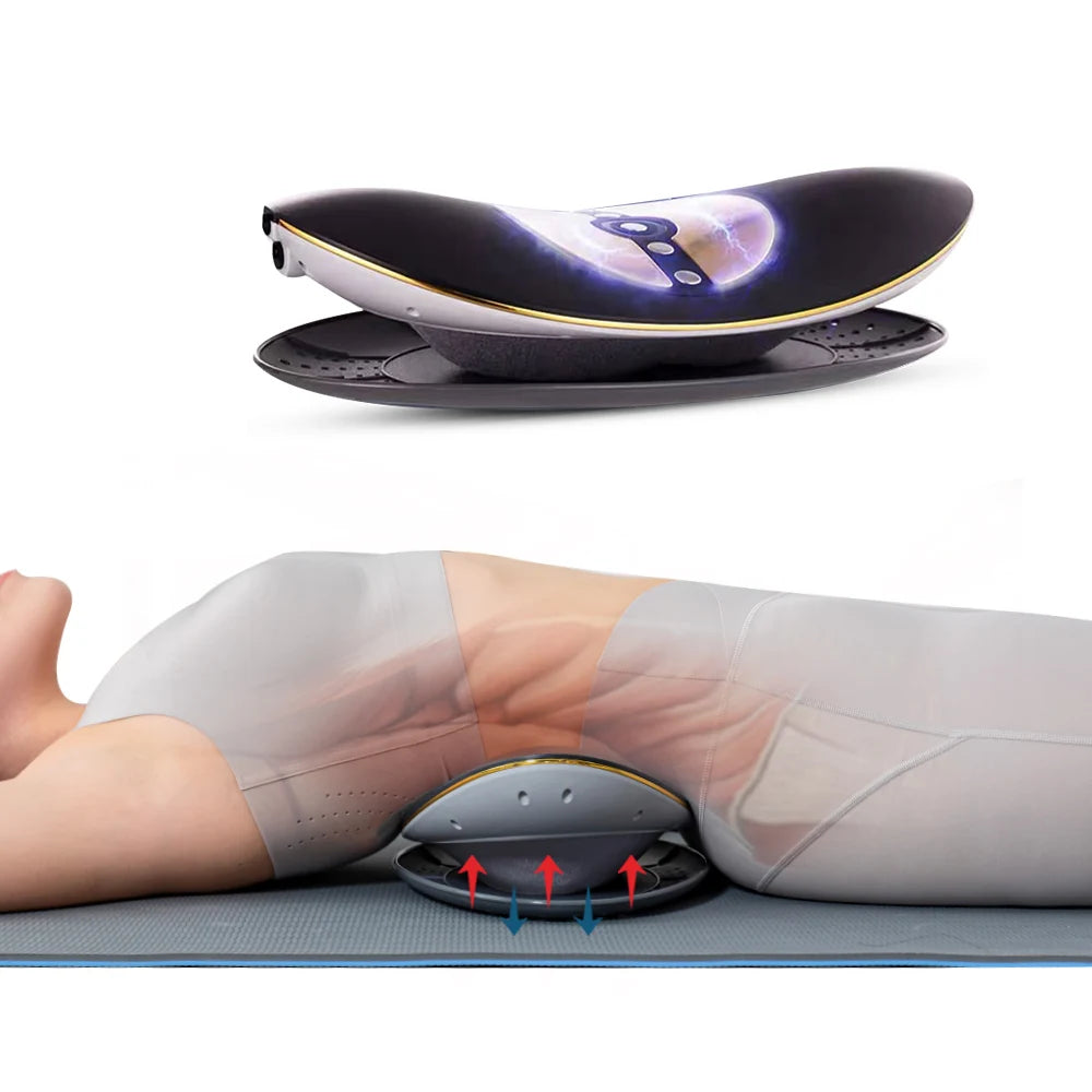 Alphay Lower Back Lumbar Traction Massager Device Electric Vibration Heating Waist Pain Relief Therapy Machine with Function