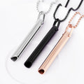 Wholesale Waterproof Whistle Anxiety Breathing Necklace Custom Stainless Steel Breath Pendant Necklace for Women Men