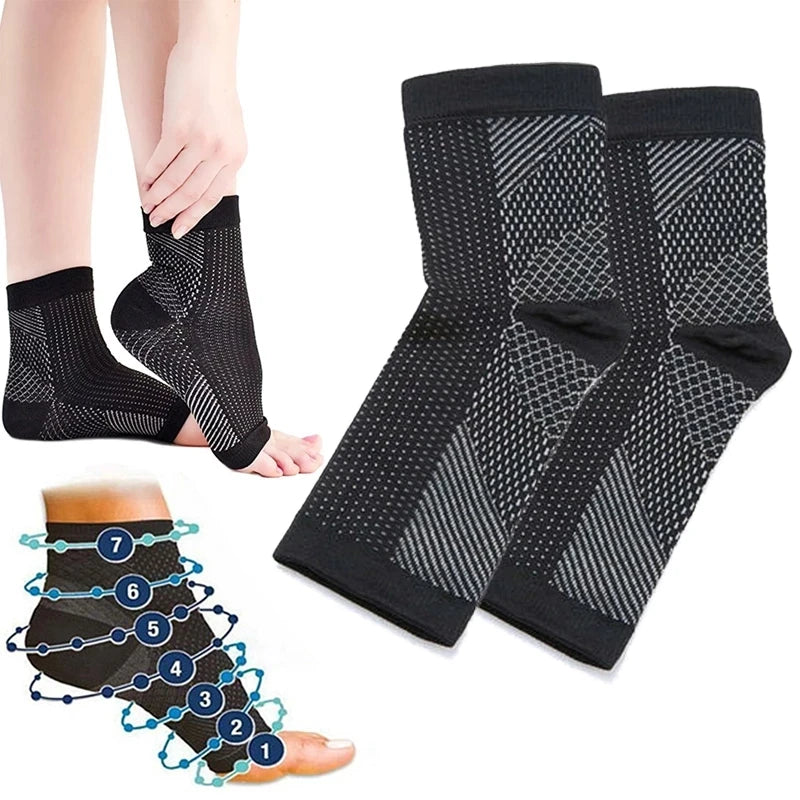Men Women 20-30mmHg Open Toe Socks Compression Ankle Brace for Plantar Fasciitis