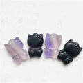 Natural Rainbow Fluorite Hello Kitty Hand-Carved Polished Crystal Carving Hello Kitty