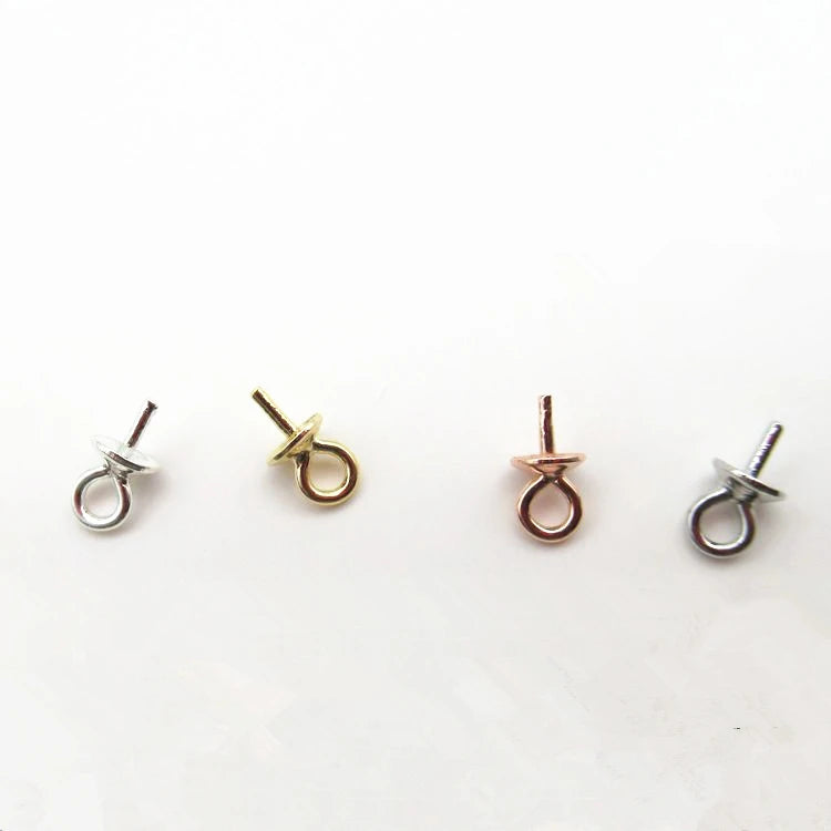 Jewelry Making Supplies 3mm 925 Sterling Silver Embedded Holders Pearl Pendant Charms for Jewelry Making