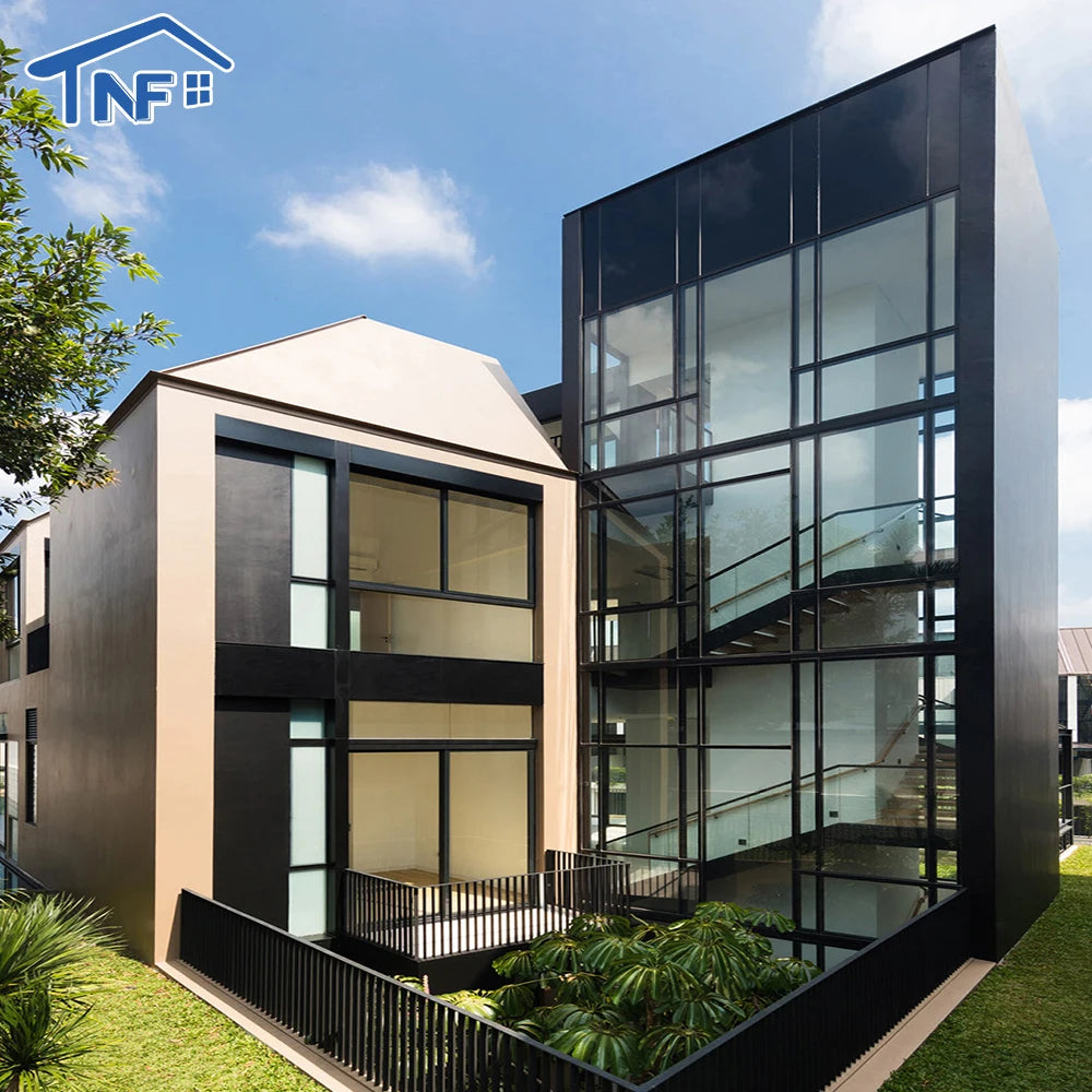 Customized Modern Aluminum Alloy Fixed Window Double Tempered Glass Powder Coated Finish Heat Insulation Waterproof Germany