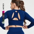 Custom Logo Sports Wear Women Crewneck Lightweight Quick Dry Soft Comfort Athletic Running Open Back Cropped Top Yoga T Shirt