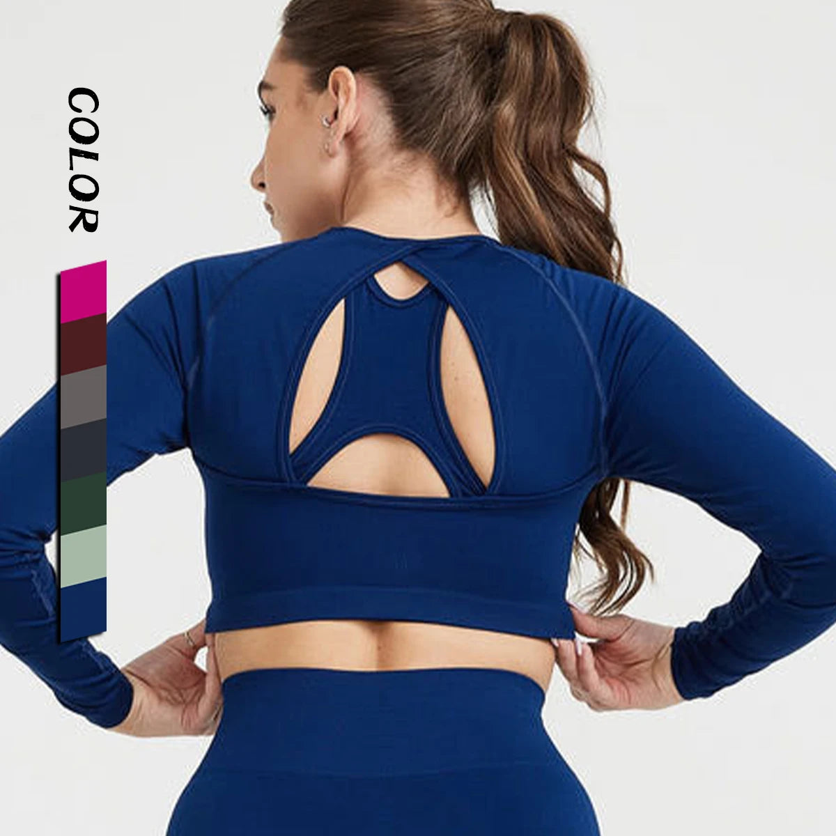 Custom Logo Sports Wear Women Crewneck Lightweight Quick Dry Soft Comfort Athletic Running Open Back Cropped Top Yoga T Shirt