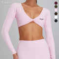 Long Sleeve Yoga Wear Women's Casual Running Fitness Wear Pilates Slimming Sports T-shirt Top
