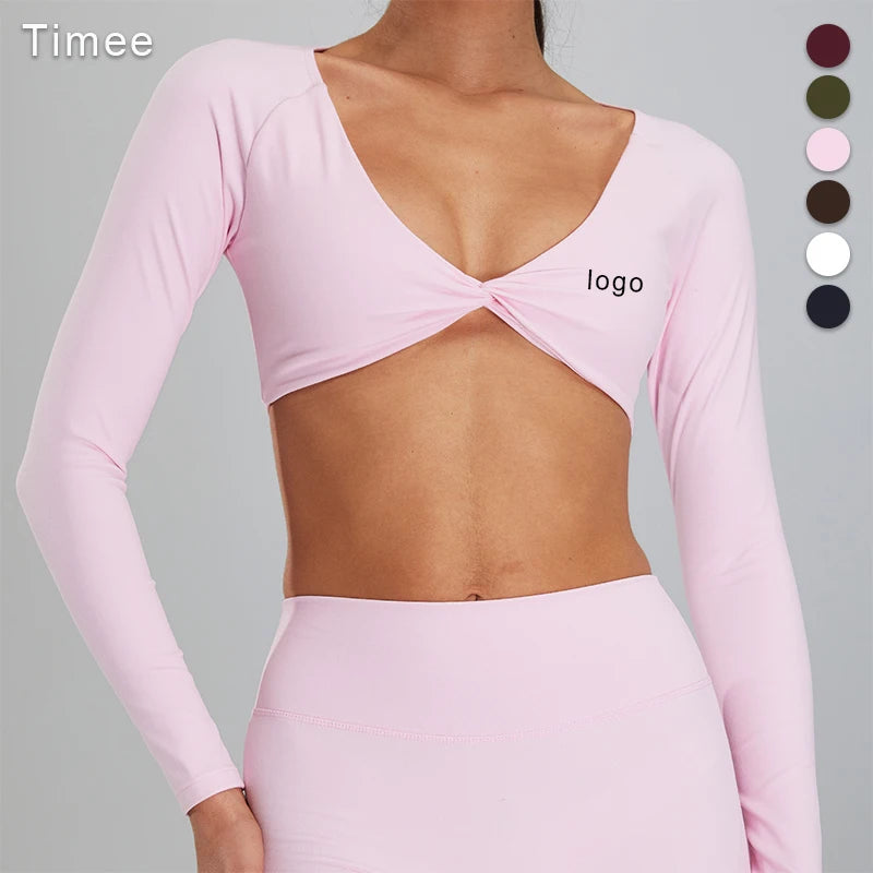 Long Sleeve Yoga Wear Women's Casual Running Fitness Wear Pilates Slimming Sports T-shirt Top