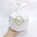 Chuanghua Custom Luxury Embroidered Logo Satin Drawstring Pouch With Round Bottom Satin Dust Bag Satin Round Toilet Paper Bag