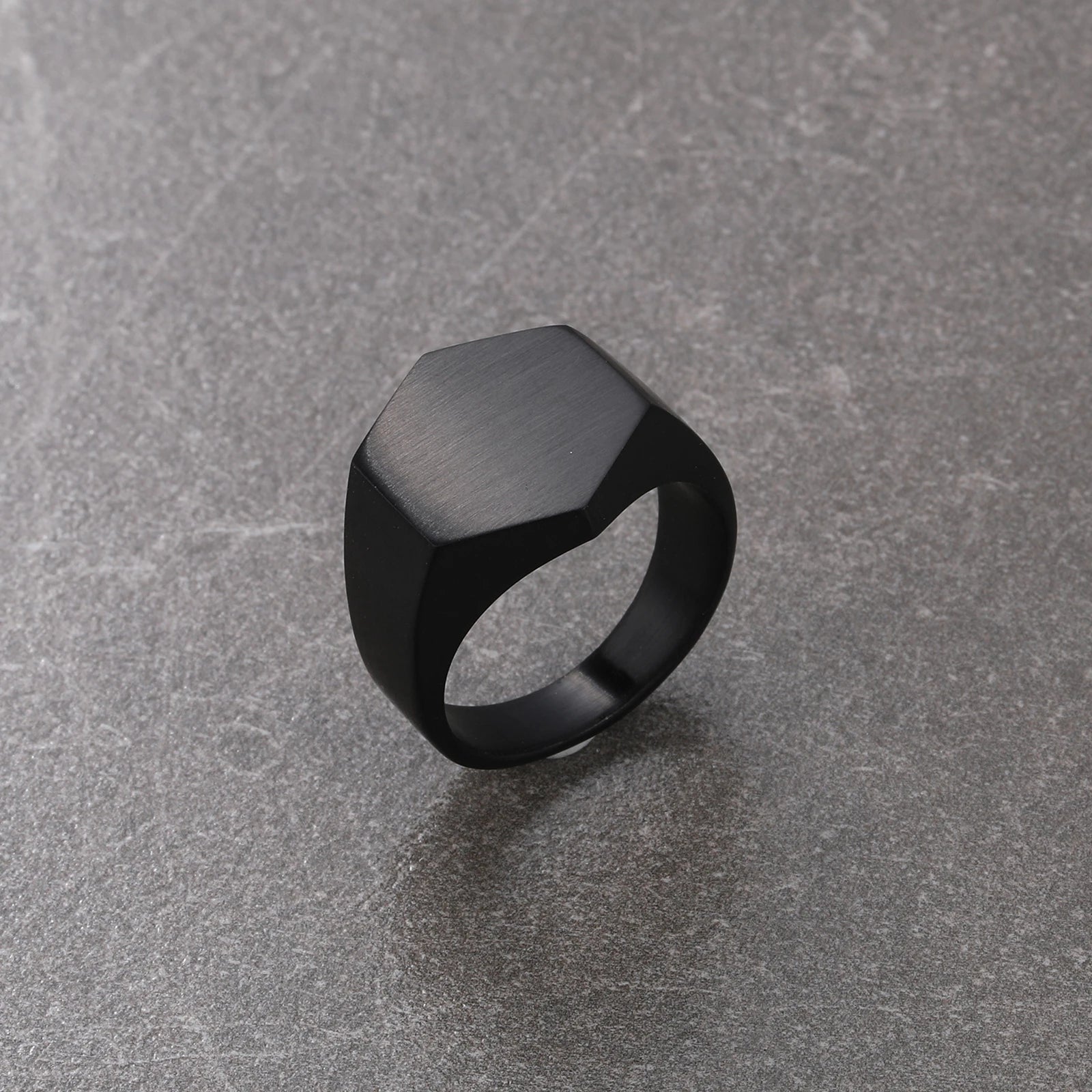 Fashion Simple Style Black Square Ring Classic Ring Wedding Engagement Jewelry