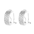 Shiny Ear Clips in Sterling Silver 925 and Zircon Stone Fashion Earring Jewelry for Women