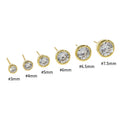 Round Brilliant Cut Diamond Stud Earrings in S925 Sterling Silver Round Bezel Setting  Round Zirconia Stud Earrings