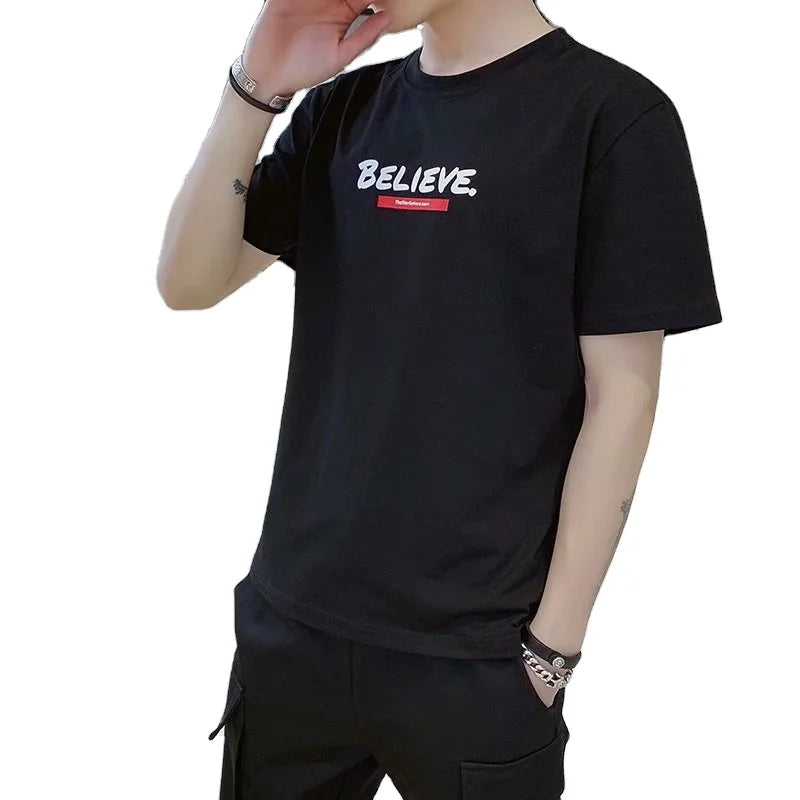 2025 Oversized Tshirt Wholesale Black T-shirt Mens Crop Tshirt