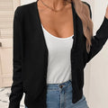 Hot Sale Women's Solid Color Artificial Cotton Casual Winter Washed Cardigan Detail Collared Open Front Knitted Button