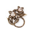 Daili Vintage Double Pearl Flower Brooch Delicate Diamond-encrusted Brooch Handmade Lapel Pin Brooch Lapel Pins for Unisex