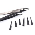 Hot Selling Rubber Tip Tweezers  Lash Tweezers Fiber Tip Fiber Tip Eyelash Tweezers