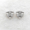 Sterling Silver 3*3mm Semi Mount Stud Earrings Empty Support Blank Claws Setting S925 Base Without Center Stone for DIY Inlay