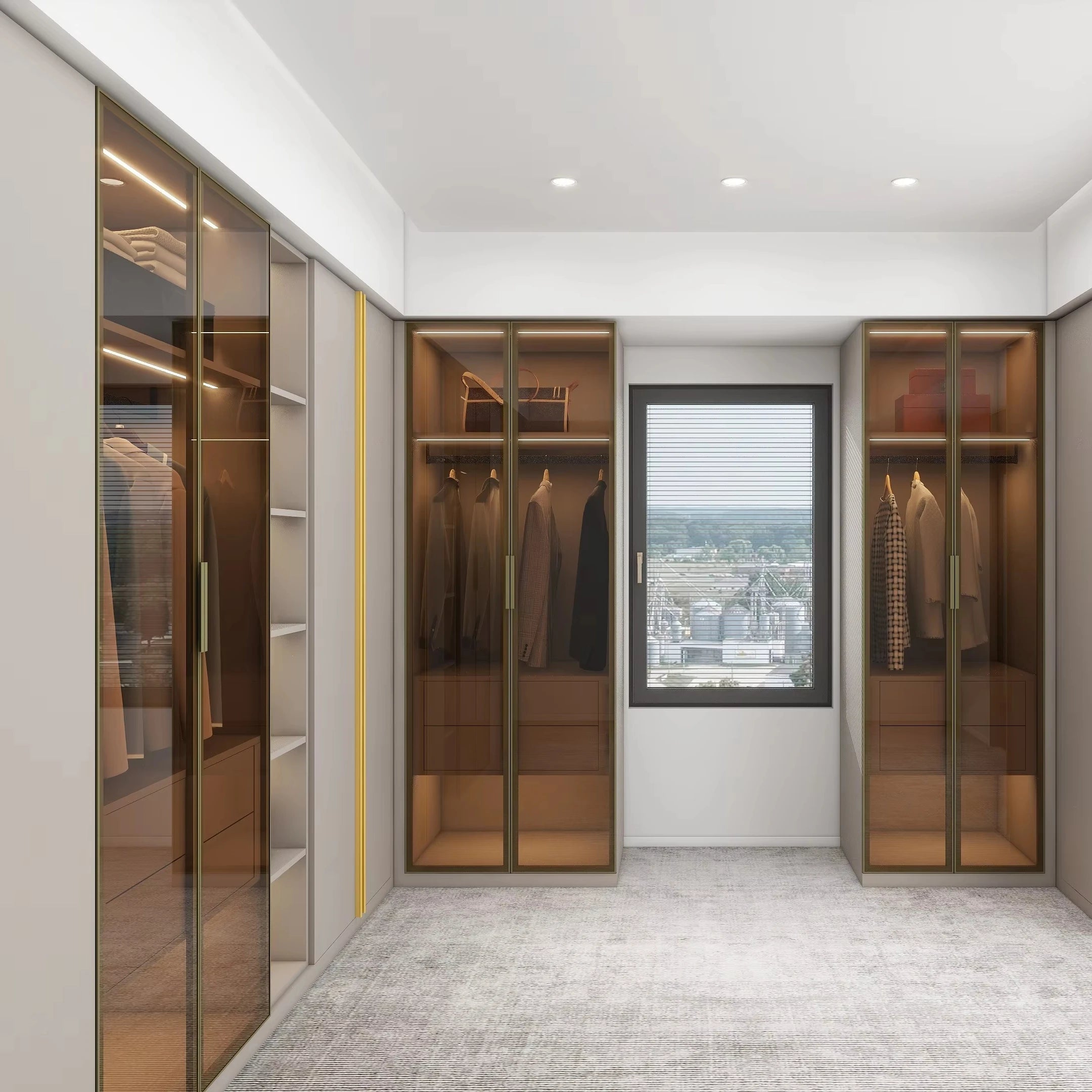 Modern Style Home Walk-in Closet With Provides Free Design Custom Bedroom Wardrobe Furniture