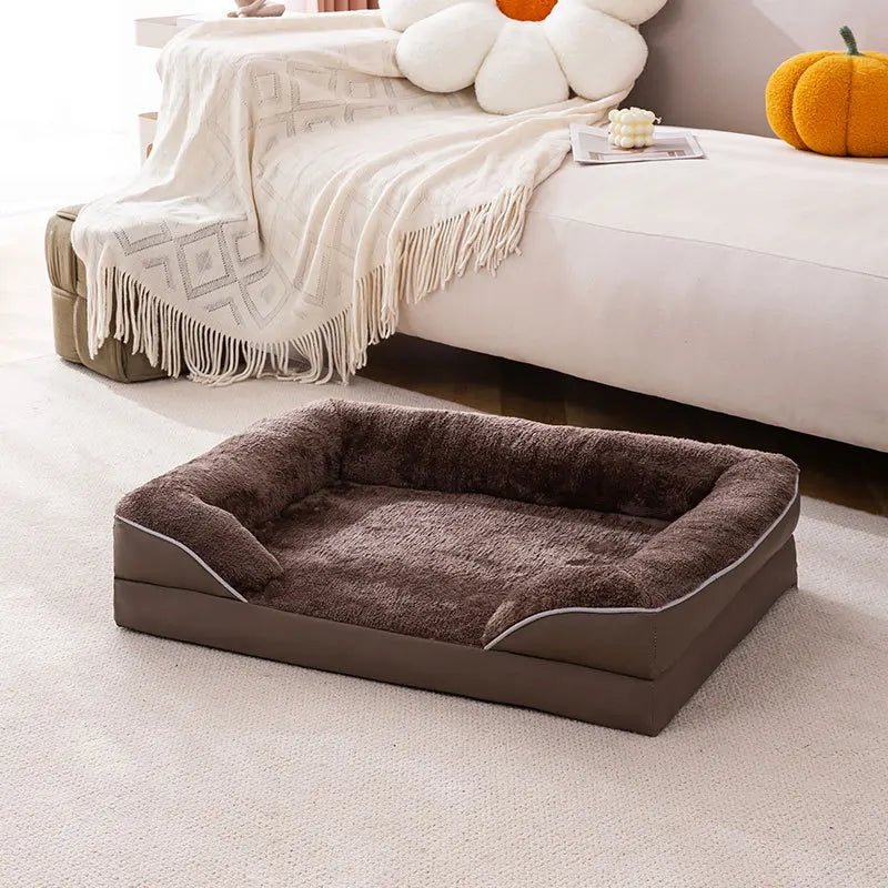 IVY Soft Flannel Large Orthopedic Memory Foam Dog Bed With Non-slip Bottom