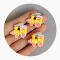 Amusement Park Theme Resin Charms Flatback Train Hobbyhorse Miniature Hair Clips Baby Jewelry Making Supplies