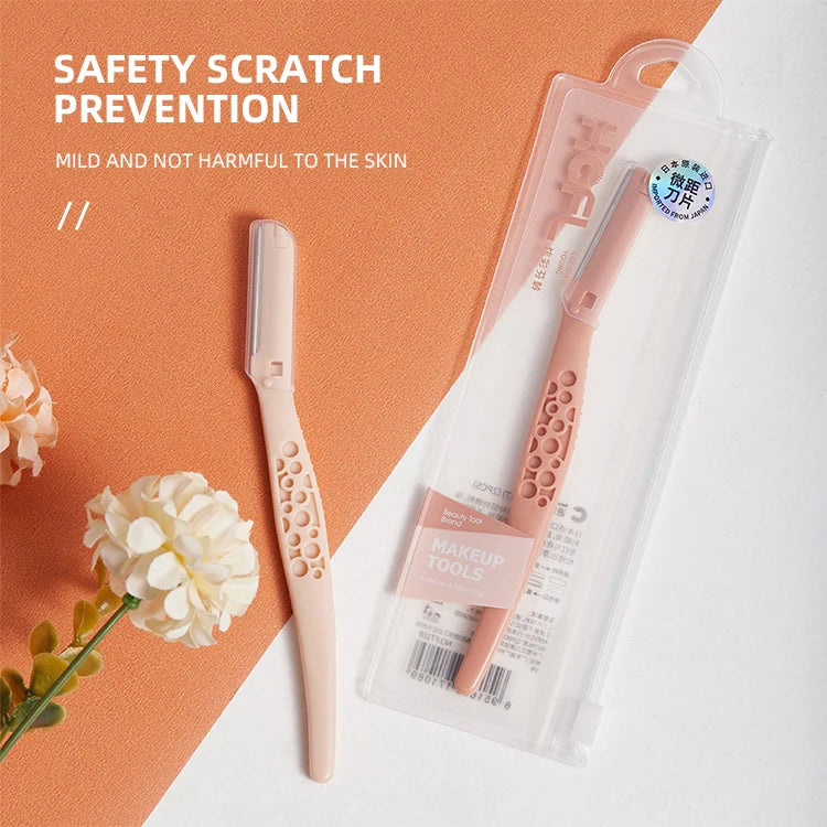 Multicolor Foldable Steel Eyebrow Trimmer Candy Patterned Beauty Cosmetics Tool for Hair Makeup 1 PCS sharp Net Brush