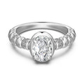 Dylam Trendy Sterling Silver 925 Original Jewelry Diamond Pink Oval Ring for Women Cz Cubic Zirconia Wedding Engagement Rings