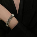 Fashion Ins Gold Silver Color Bracelet Metal Inlaid Zircon Bracelet Shining Cubic Zircon Bracelet for Women Girls