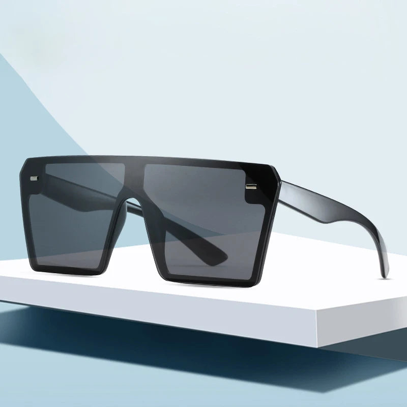 New Fashion Famous Brands 2024 Oversized White PC UV400 Sunglasses for Women Men Big Frame Retro Style
