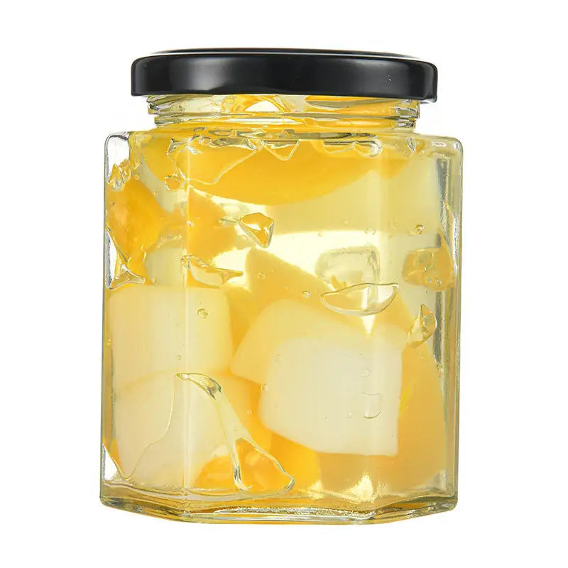 Manufacturers Wholesale Hexagonal Glass Bottles Honey Bottle Pickles Glass Jam Jar