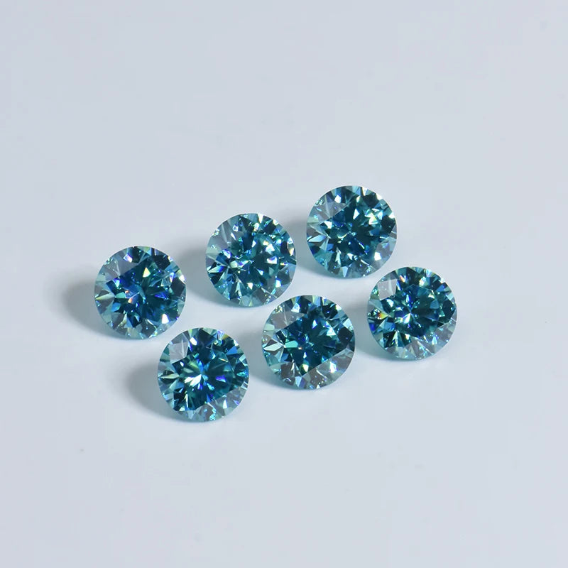 Wholesale High Loose Gemstones VVS Ocean Blue Moissanite 5 Carat Diamond Cut Moissanites Ring Jewelry