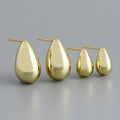 Luxury 925 Sterling Silver Large Water Drop Stud Earrings Minimalist Punk European Trend Party Jewelry Gold Plating for Weddings