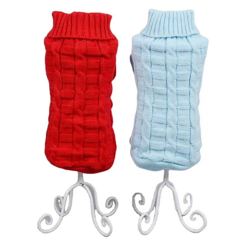 New Hot Selling Fashionable Warm Braid Turtleneck Sweater Knitwear Outerwear for Pet Dogs and Cats